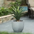 Greengrass Round Light Gray Finish Planter Small GR2684107